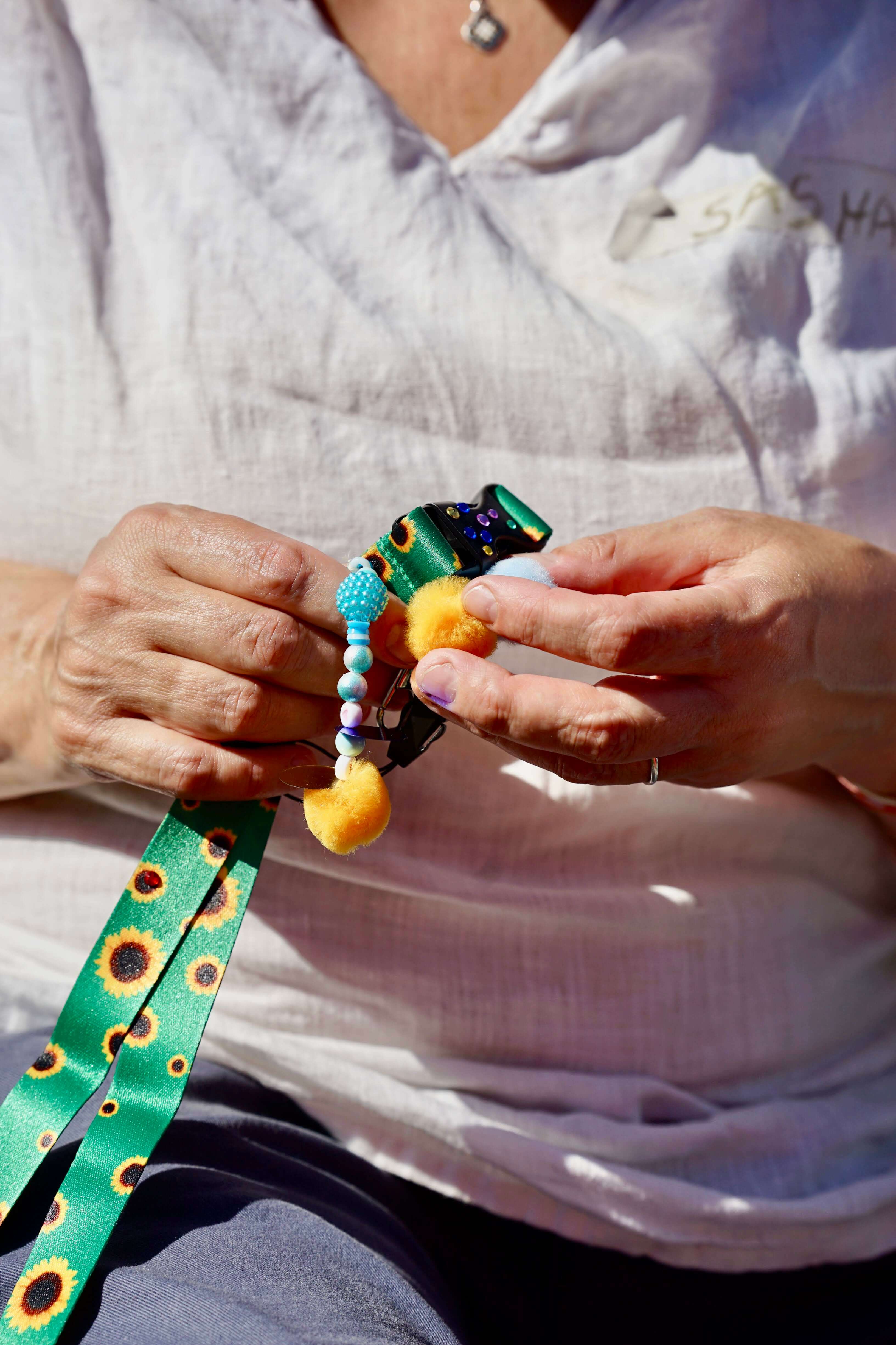Detail photo of a personalised lanyard